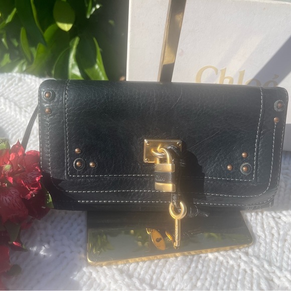 Chloe Paddington Black Leather Wallet with Lock & Key - Picture 3 of 14